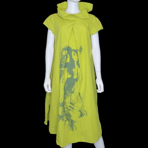 Luukaa Dress Wearable Art to Wear Abstract Contemporary Lagenlook Sz 4 Large - Picture 2 of 6